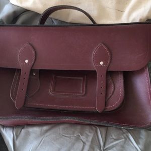 Maroon Leather Satchel
